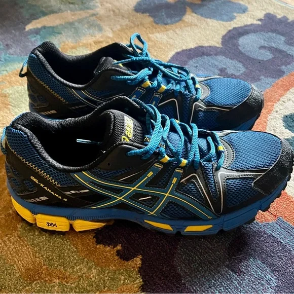 Asics Blue and Yellow Athletic Shoes Lightweight Breathable Design - Picture 8 of 16